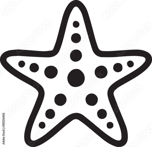 A minimalist illustration showcases a singular starfish against a pristine canvas. The intricate details of its unique form are highlighted by clean lines and stark contrast.