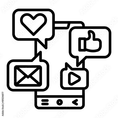 Engaging mobile interface displaying social media notifications and interactive elements, designed to enhance user experience and drive digital engagement