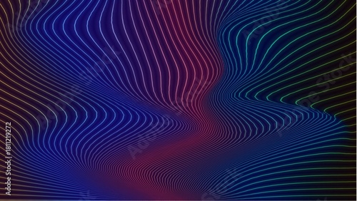Abstract background with wavy neon lines. This design is popular for use as a digital background