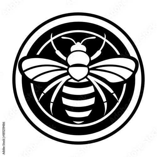 Filled style icon depicting a honeybee creature