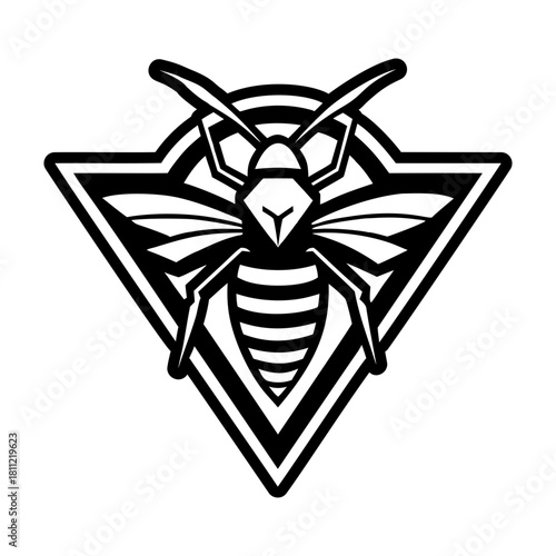 A solid style icon showing a bee symbol