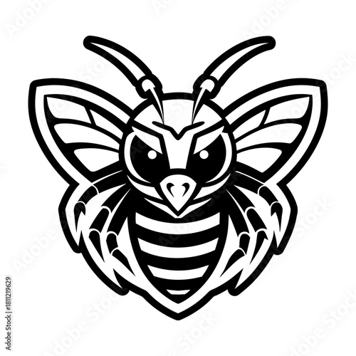 Filled style icon depicting a honeybee symbol