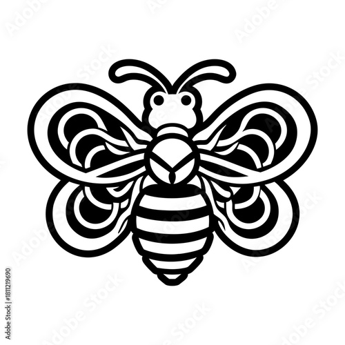 Filled style icon depicting a honeybee creature