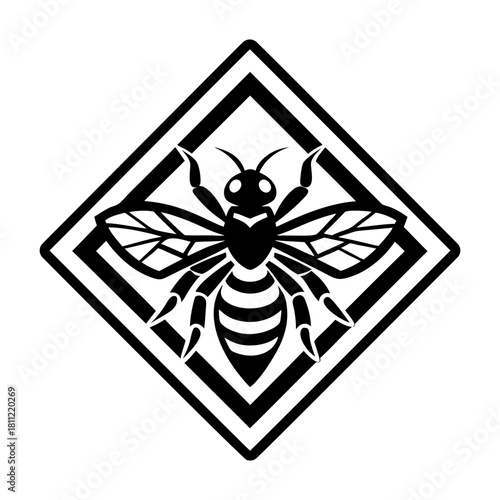 A solid style icon showing an anthophila symbol