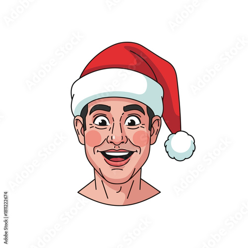 Cheerful santa claus portrait with beaming smile conveying the joy of christmas time