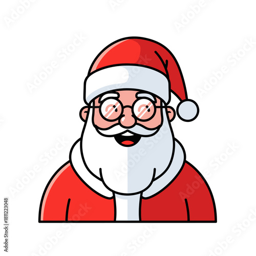 Festive holiday cheer: a minimalist illustration of santa claus spreading joy and goodwill