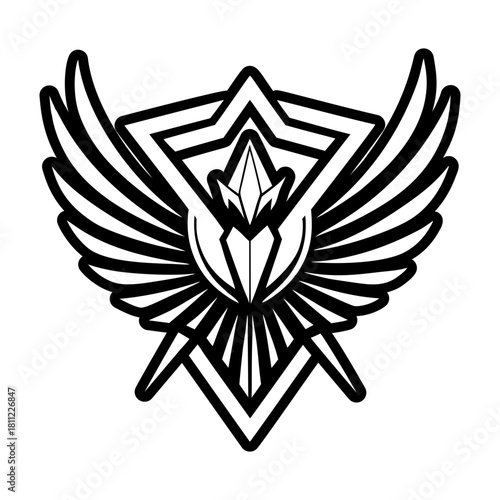 A solid style icon showing a bird feather