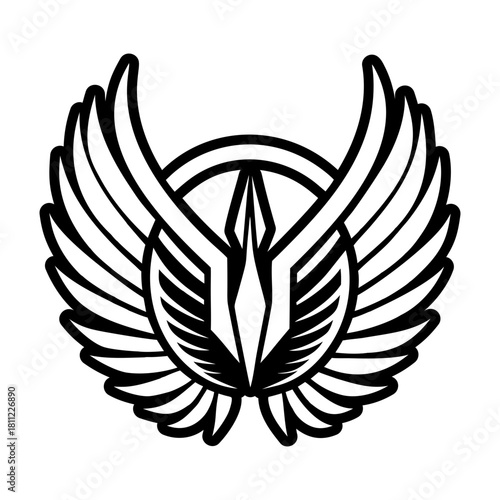 A solid style icon showing a bird plumage