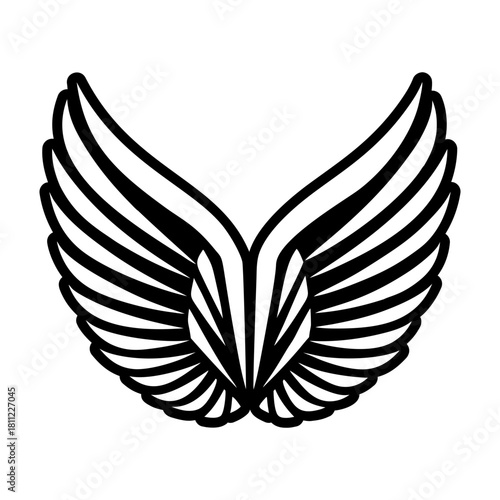 Glyph style icon representing a bird pinion