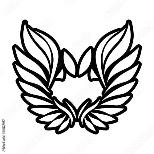 A solid style icon showing a bird plumage