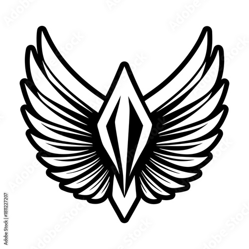 A solid style icon showing a bird plumage