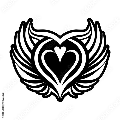 Filled style icon depicting a plumage symbol