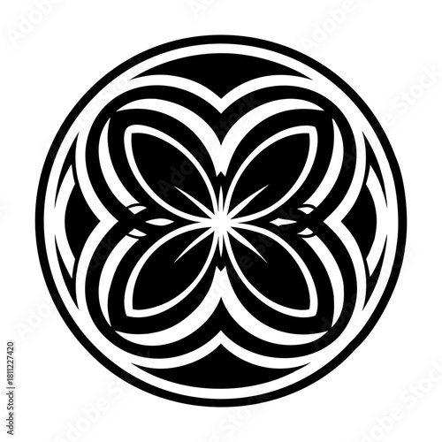 Filled style icon showing a butterfly logo