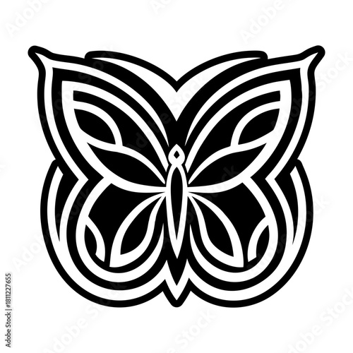 Glyph style icon showing papillon logo