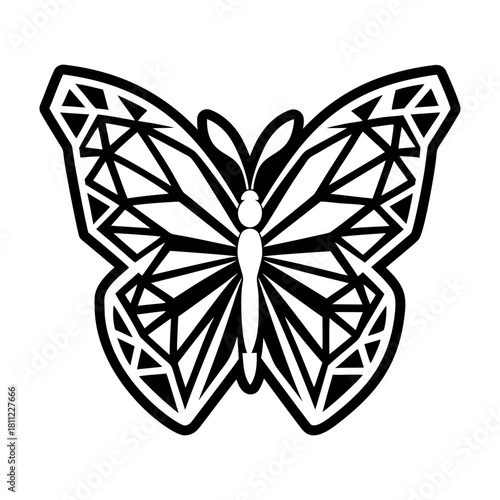 Filled style icon showing a papillon symbol