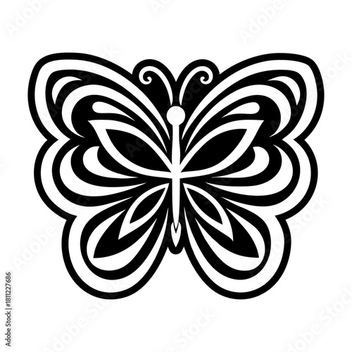 A glyph style icon showing a papillon