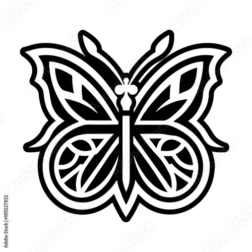 Glyph style icon showing papillon logo
