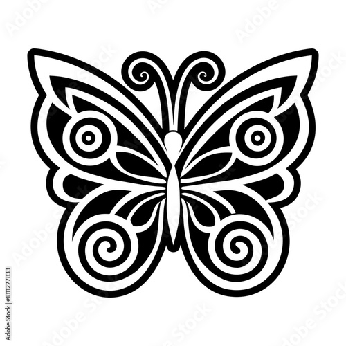 A glyph style icon showing a papillon