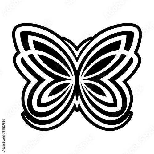 Glyph style icon showing fritillary symbol