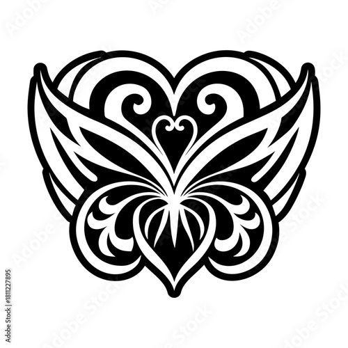 Glyph style icon showing papillon logo