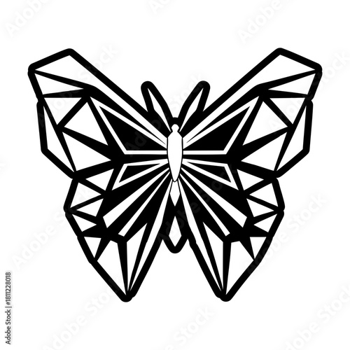 A glyph style icon showing a papillon