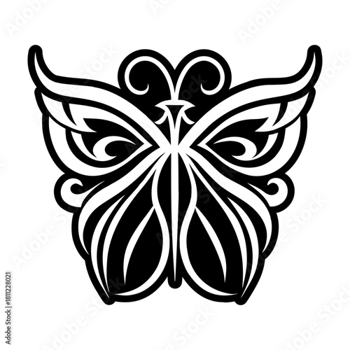 Filled style icon showing a fritillary logo