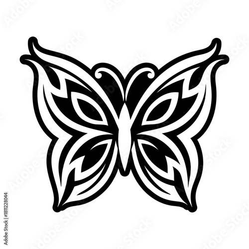 Glyph style icon showing fritillary symbol