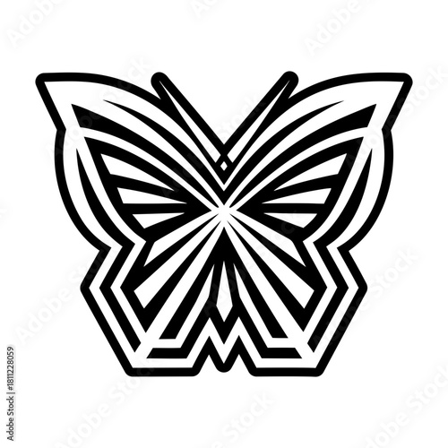 A glyph style icon of a butterfly