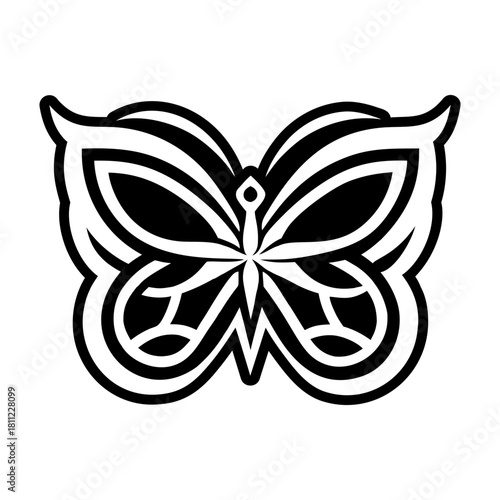 Glyph style icon showing papillon logo