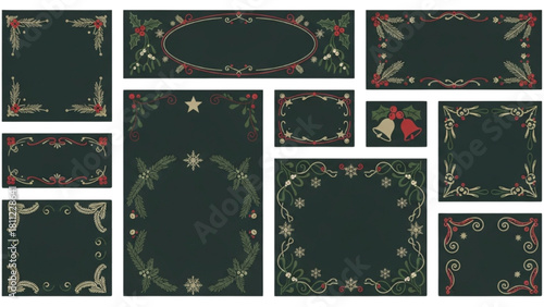 Elegant Holiday Season Frame Concepts and Decorative Borders Collection for Festive Designs