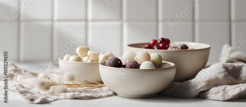 Wallpaper Mural Christmas sweets in porcelain bowls Torontodigital.ca