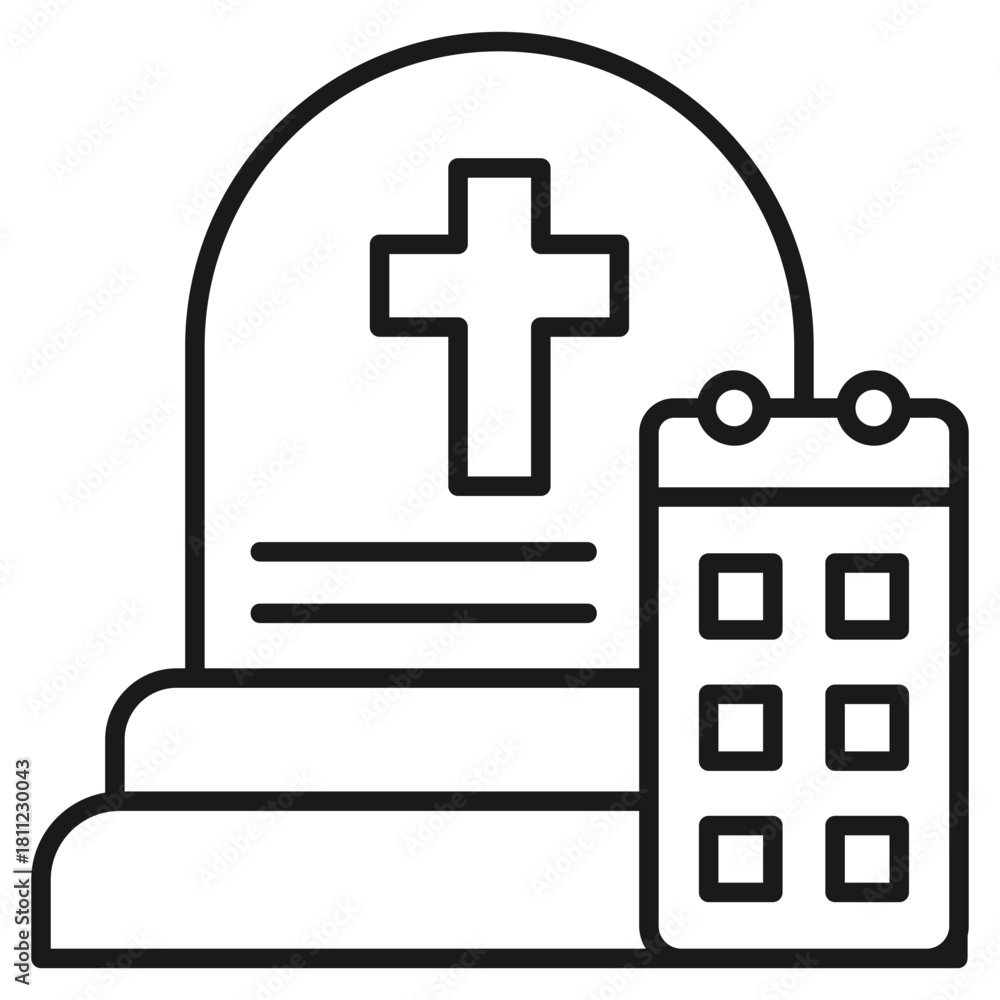 Fototapeta premium Bereavement Leave Outline Icon