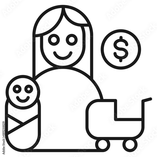 Child Care Assistance Outline Icon