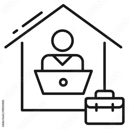 Remote Work Outline Icon