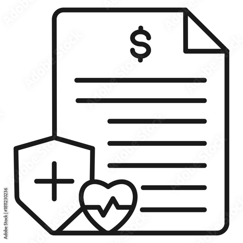Health Insurance Outline Icon