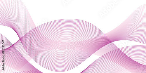 Abstract background with pink wavy lines. magenta wave background illustration. Curved wave. Abstract wave element for design