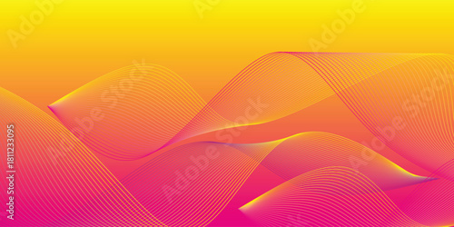 Abstract background with yellow orange wavy lines. yellow gradient wave background illustration. Curved wave. Abstract wave element for design template