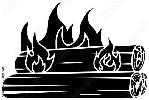 firewood illustration pile silhouette forest logo natural icon energy outline wood timber winter wooden fire brown log nature fuel shape nobody vector graphic background