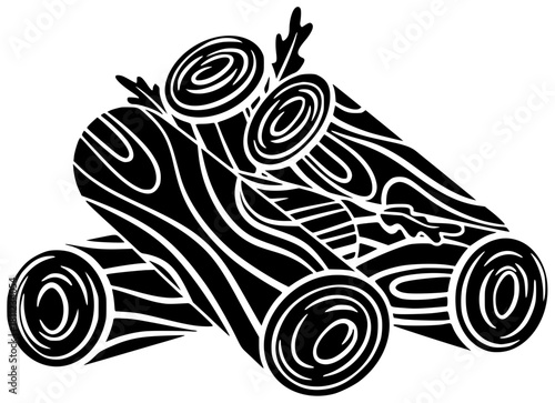 firewood illustration pile silhouette forest logo natural icon energy outline wood timber winter wooden fire brown log nature fuel shape nobody vector graphic background