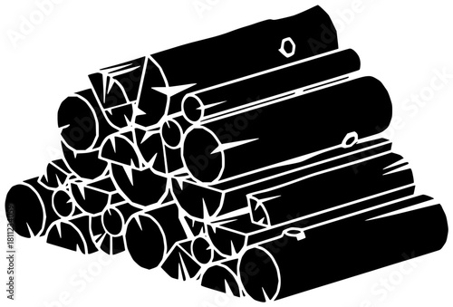 firewood illustration pile silhouette forest logo natural icon energy outline wood timber winter wooden fire brown log nature fuel shape nobody vector graphic background