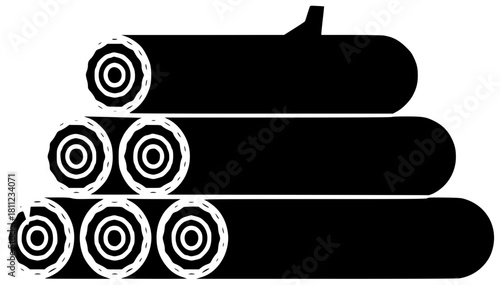 firewood illustration pile silhouette forest logo natural icon energy outline wood timber winter wooden fire brown log nature fuel shape nobody vector graphic background