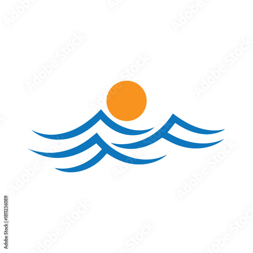 Elegant Narrow S-Shaped Swirling Wave Beneath A Thin Elliptical Sun