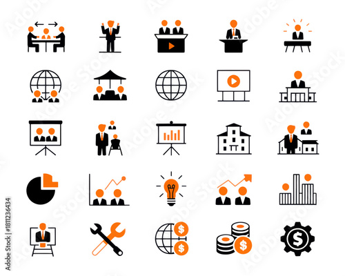 Business meeting presentation global teamwork chart graph finance idea strategy management solution