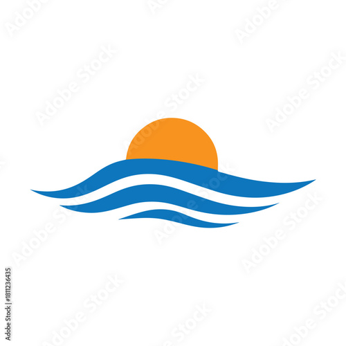 Angular Zigzag Wave Pattern Positioned Below A Wide Flattened Sun Disc