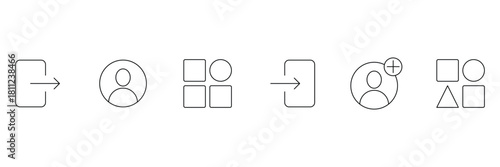 Contact Us line icon set. Minimal line icons, communication, login, profile, dashboard, add user and more icons. Vector illustration.