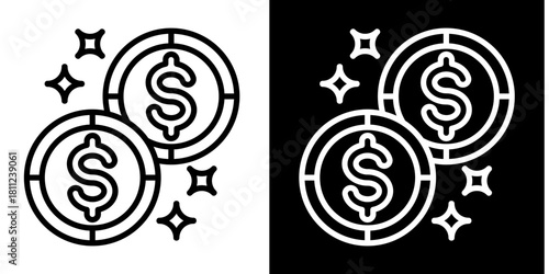 Coin Payment  Icon Set White Style Collection
