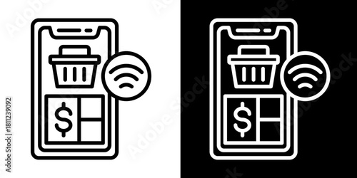Mobile Withdrawal  Icon Set White Style Collection
