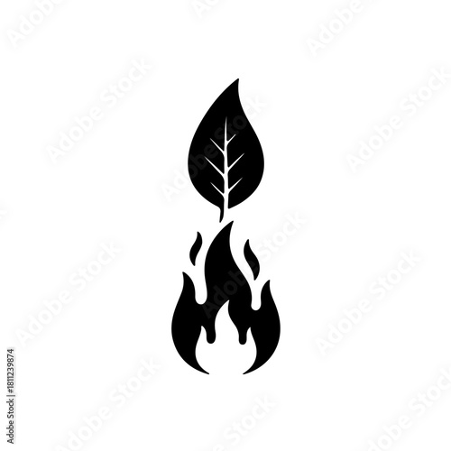 abstract black and white visualization depicting a flame (symbolizing conflict or violence) gradually morphing into a healthy leaf or sprout (representing life, growth, and peace)