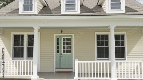 Wallpaper Mural Beige Cottage Exterior With Dormers And Porch Torontodigital.ca