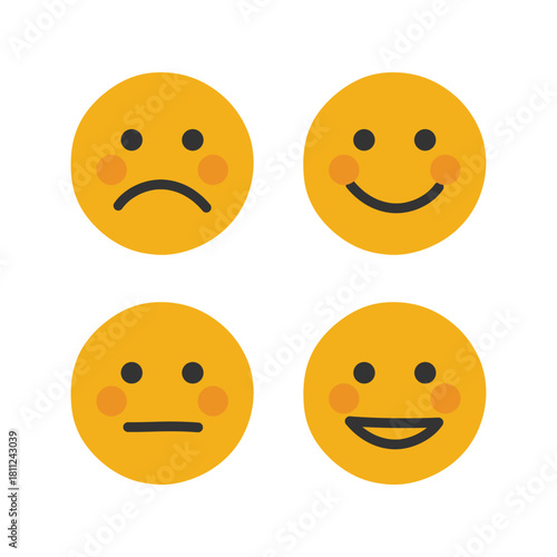 Orange face cartoon gesture icon set isolated flat style design.